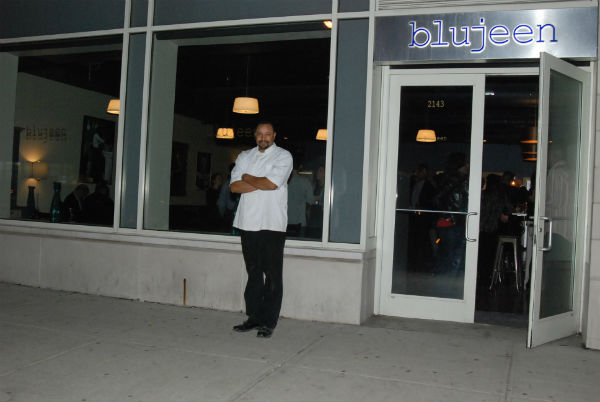 Chef Lance Knowling in front of Blujeen Restaurant
