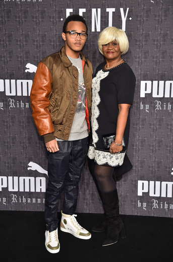 Rajad Fenty (L) and Monica Braithwaite attend the FENTY PUMA by Rihanna AW16 Collection