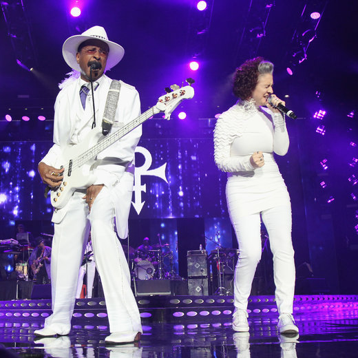 NEW ORLEANS, LA - JULY 03: Larry Graham and Ashling "Biscuit" Cole perform a Prince Tribute onstage at 2016 ESSENCE Festival Presented by Coca Cola at the Louisiana Superdome on July 3, 2016 in New Orleans, Louisiana. (Photo by Bennett Raglin/Getty Images for 2016 Essence Festival)