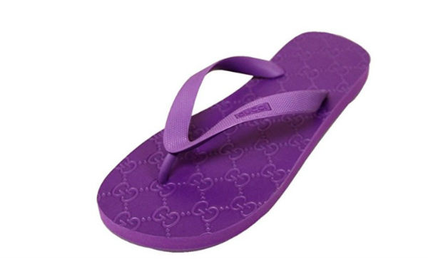 gucci purple flip flops